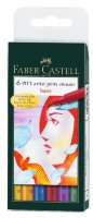 Капиллярные ручки PITT® ARTIST PEN,набор типов, основные цвета, в футляре, 6 шт.