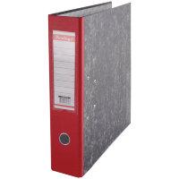 Папка-регистратор 70мм, мрамор, с карманом на корешке, нижний метал. кант, красная