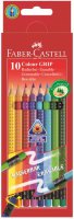 Цветные карандаши GRIP 2001 с ластиками Faber-Castell, в картонной коробке, 12 цв.