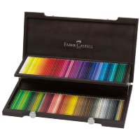 Карандаши цветные профессиональные Faber-Castell 120 цветов в деревянном пенале POLYCHROMOS, артикул 110013