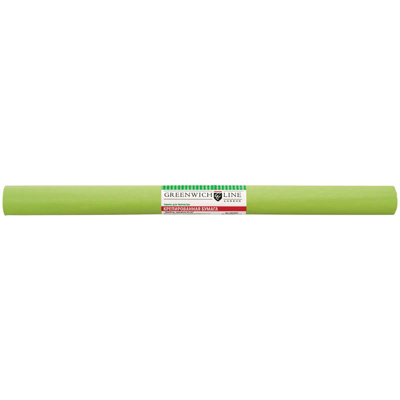 Бумага крепированная 50x250 см, 32 г/м2, светло-салатовая, в рулоне