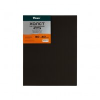 Холст на подрамнике 30х40 см, хлопок Пинакс, черный грунт, мелкозернистый, 380 гр/м2