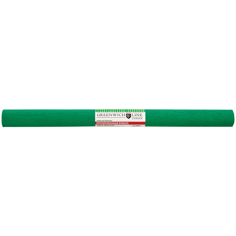 Бумага крепированная 50x250 см, 32 г/м2, тёмно-зелёная, в рулоне