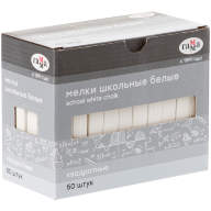 Мелки школьные белые, 50шт., мягкие, квадратные, картонная коробка