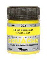 Гуашь Ганза лимонная № 203 Pinax в банке 40 мл
