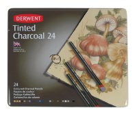 Набор цветных угольных каранашей Tinted Charcoal 24шт. в метал.коробке