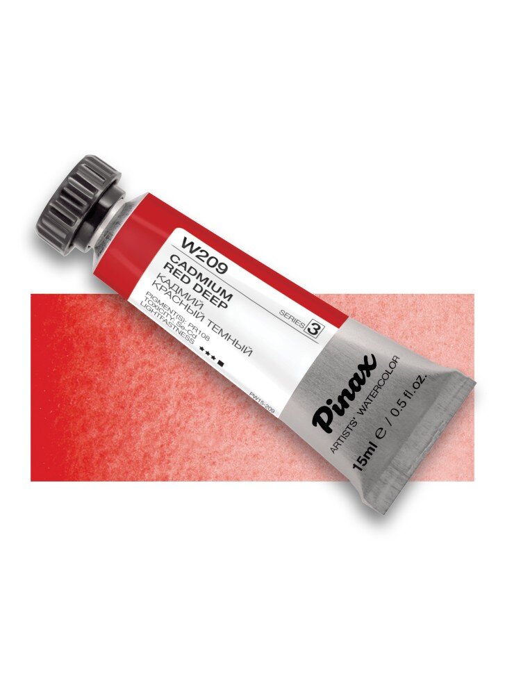 Акварель Кадмий красный темный № 209 Pinax Artist's в тубе 15 мл