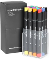 Набор маркеров STYLEFILE 12шт основные цвета B