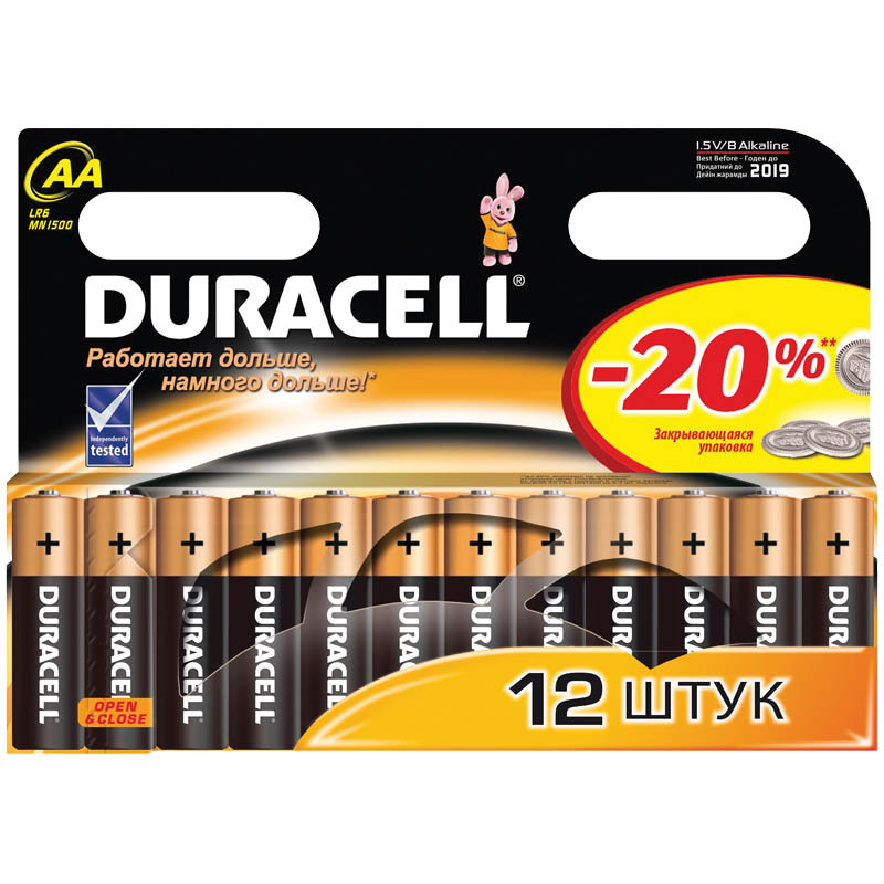 Элемент питания LR06 DURACELL BASIC LR06 12BL