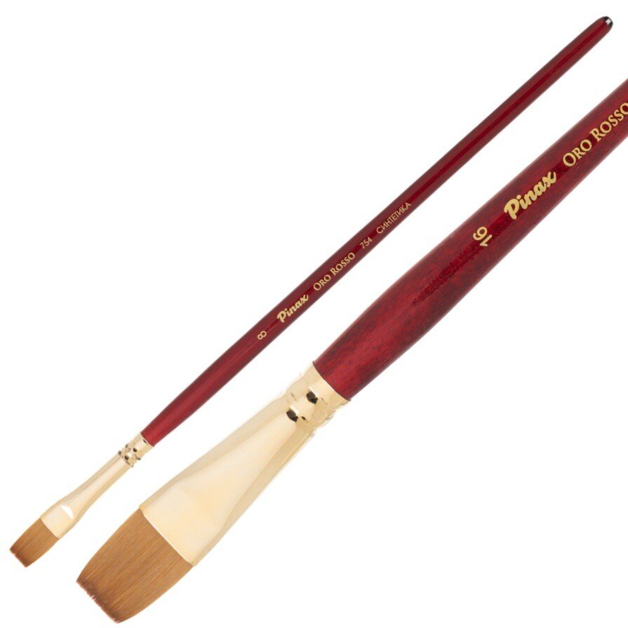 Кисть Синтетика № 2 плоская, серия Oro Rosso, короткая ручка, артикул 754002