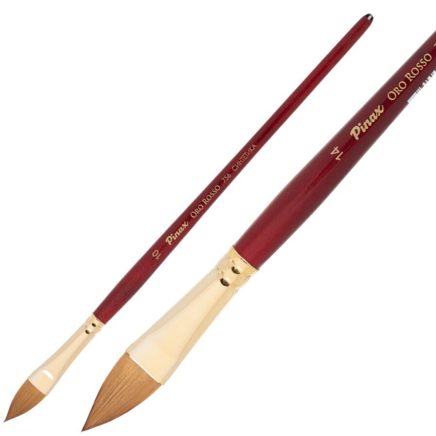 Кисть Синтетика № 2 язык, серия Oro Rosso, короткая ручка, артикул 756002