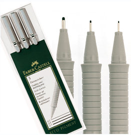 Капиллярные ручки ECCO PIGMENT, Набор 3 шт., 0,4, 0,6, 0,8мм