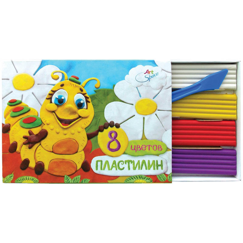 Пластилин ArtSpace 08 цветов, 120гр, со стеком