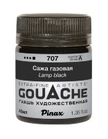 Гуашь Сажа газовая № 707 Pinax в банке 40 мл