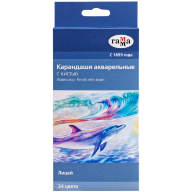 Акварельные карандаши 24 цветов Лицей + кисть, картонная коробка, артикул 221118_04