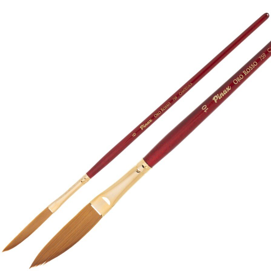 Кисть Синтетика № 6 даггер лайнер, серия Oro Rosso, короткая ручка, артикул 759006