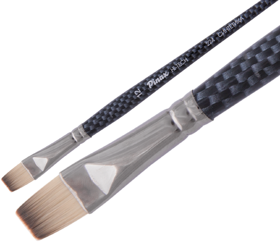 Кисть Синтетика плоская № 8, Hi-Tech, короткая ручка, артикул 224008
