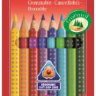 Цветные карандаши GRIP 2001 с ластиками Faber-Castell, в картонной коробке, 12 цв.