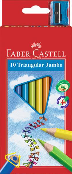 Цветные карандаши JUNIOR GRIP с точилкой, Faber-Castell, 10 цв.
