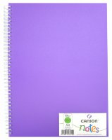 Блокнот Notes Canson А-4, 50 листов, 120 гр/м, фиолетовая пластиковая обложка, спираль, Canson