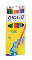 Карандаши цветные  GIOTTO 12 шт. тонкий грифель 2,8мм, картон.уп-ка