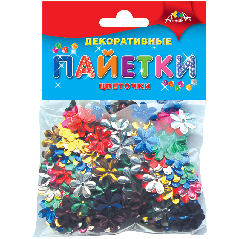 Материал декоративный "Пайетки. Цветочки"