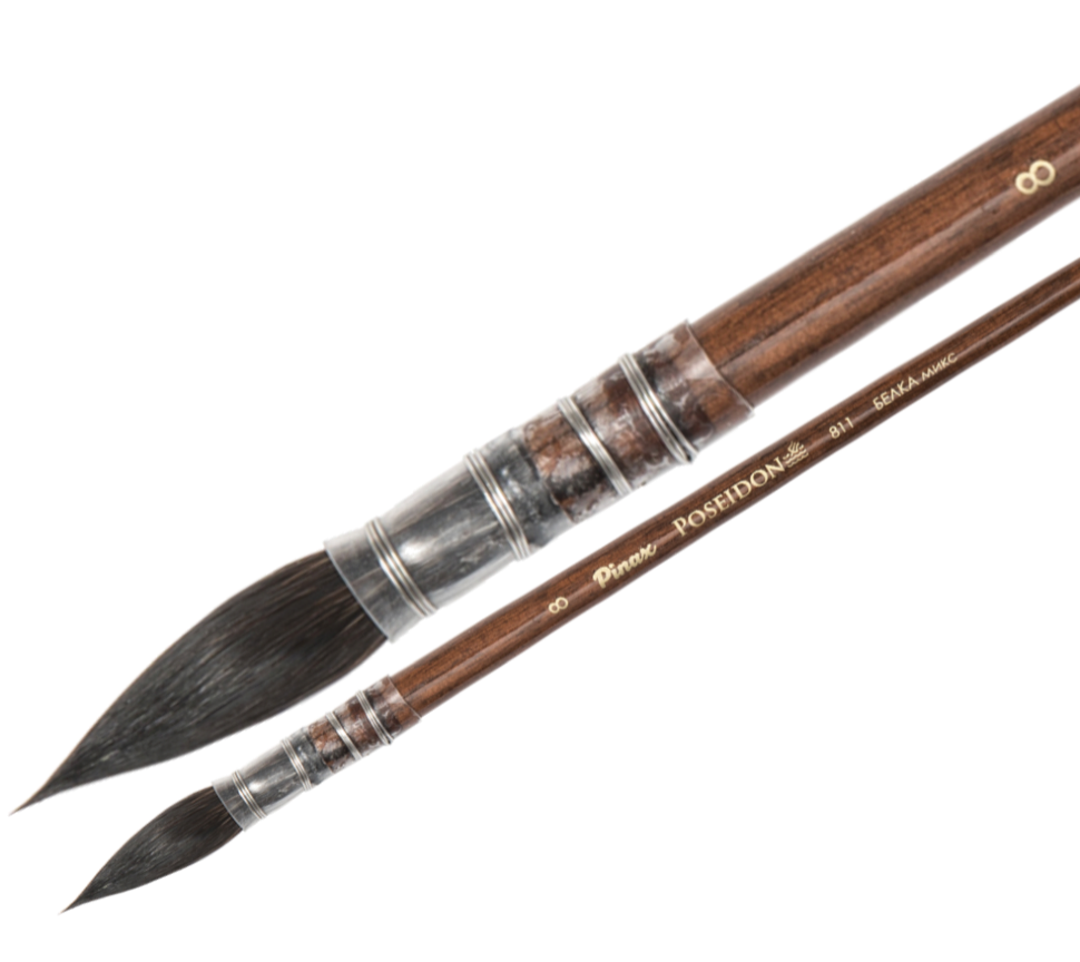 Кисть "Pinax Poseidon" Белка микс КРУГЛАЯ N 8 SF_811008