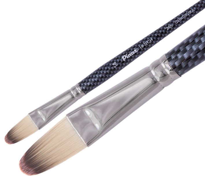 Кисть Синтетика овальная № 6, Hi-Tech, короткая ручка, артикул 246006