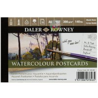 Блок Post-Card WATERCOLOUR А-6, 300гр/м2, 12 листов, склейка, 100% хлопка, Daler-Rowney