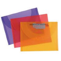 Папка-конверт пластиковая, 34х47см, 10шт/упак (4 фиолетовых, 3 оранжевых, 3 розовых)