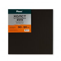 Холст на подрамнике 30х30 см, хлопок Пинакс, черный грунт, мелкозернистый, 380 гр/м2
