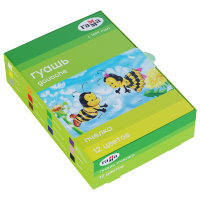 Гуашь в наборе 12 цветов Пчёлка, картон коробочка, артикул 221014_12