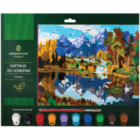 Картина по номерам "Озеро" A3, с акриловыми красками, картон, европодвес